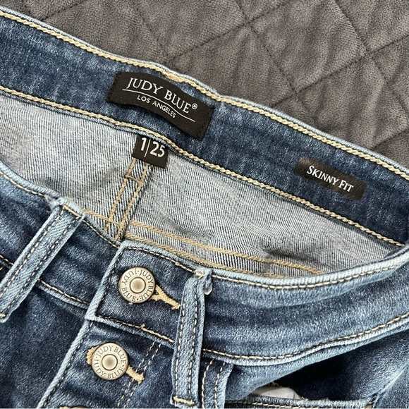 Judy Blue Jeans Women 1 25 Skinny High Rise Button Fly 27” Inseam Blue Stretch D - Picture 7 of 8